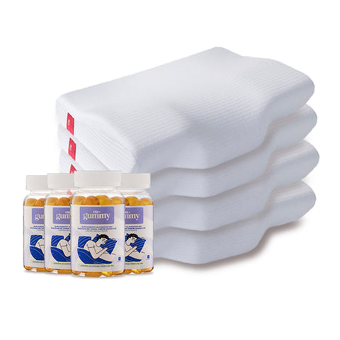 Kit 4 Travesseiros Anatômico + 4 Gummies - Auxílio para o Sono